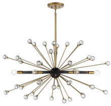 Ariel 6-Light Oval Chandelier in Como Black with Gold Accents (1-1858-6-62)