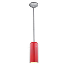 Glass`n Glass Cylinder Brushed Steel LED Pendant (28033-3R-BS/CLRD)