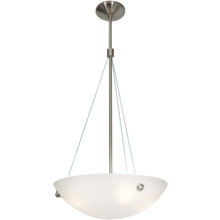 Noya Brushed Steel Pendant (23072-BS/WHT)