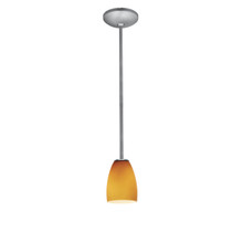 Sherry Brushed Steel LED Pendant (28069-3R-BS/AMB)