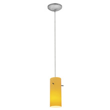 Cylinder Brushed Steel LED Pendant (28030-3C-BS/AMB)