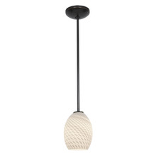 Brandy FireBird Oil Rubbed Bronze Pendant (28023-1R-ORB/WHTFB)