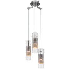 Spartan Brushed Steel 3 Light LED Pendant (50526LEDDLP-BS/CLM)