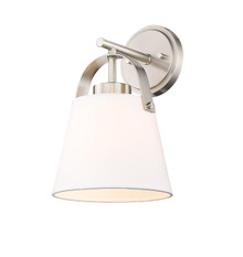 Z-Studio Linen Pendant 1 Light Wall Sconce in Brushed Nickel (743-1S-BN)