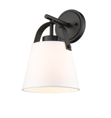 Z-Studio Linen Pendant 1 Light Wall Sconce in Matte Black (743-1S-MB)