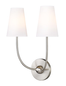 Shannon 2 Light Wall Sconce in Brushed Nickel (3040-2S-BN)