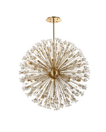 Vera 50 Inch Crystal Starburst Round Pendant In Gold (2500D50SG)