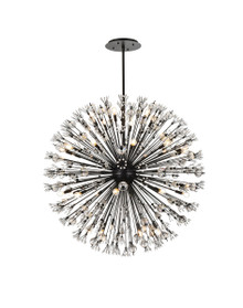 Vera 50 Inch Crystal Starburst Round Pendant In Black (2500D50BK)