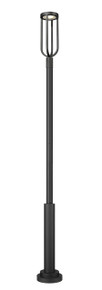 Leland 1 Light Outdoor Post Mounted Fixture in Sand Black (5005PHB-5010P-BK-LED)