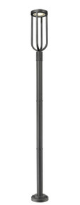 Leland 1 Light Outdoor Post Mounted Fixture in Sand Black (5005PHB-567P-BK-LED)