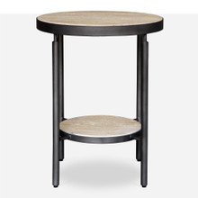 Dauntless Travertine Side Table (24113)
