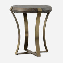 Unite Brass Leg Wood Side Table (22940)