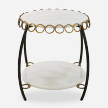 Chainlink White Marble Side Table (22974)