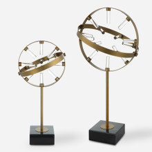 Realm Spherical Brass Sculptures, Set Of 2 (18087)
