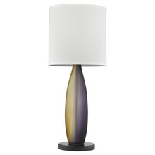 Elixer 1-Light Plum/Gold Frosted Glass And Ebony Lacquer Table Lamp (TT6860)