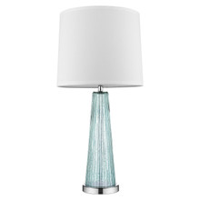 Chiara 1-Light Seafoam Glass And Polished Chrome Table Lamp (BT5763)