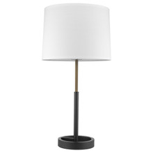 Rotunda 1-Light Matte Black And Hand Painted Antique Gold Table Lamp (TT5110-76)