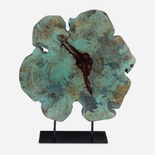 Bahati Wood Blue Sculpture (17125)