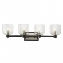 Lyndon 4 Light Black & Brushed Nickel Vanity Light (AC11694NB)