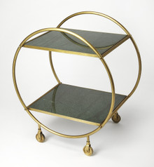 Orian Green Marble & Metal Serving Table (4417140)