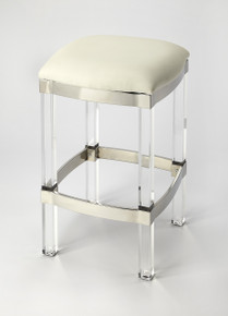 Jordan 24 in. Seat Height Faux Leather and Acrylic Backless Counter Stool with Foot Rest (5322411) Jordan 24 in. Seat Height Faux Leather and Acrylic Backless Counter Stool with Foot Rest (5322411)