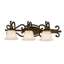 Heartwood 3 Light Vanity In Burnt Sienna With Tea Stone Glass (8063-BA3 BUS)