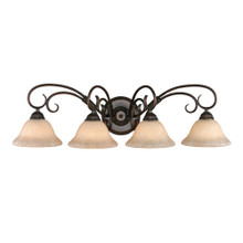 Homestead 4 Light Vanity In Rubbed Bronze W/ Tea Stone Glass (8606-BA4 RBZ-TEA)