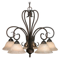 Homestead 5 Light Chandelier, Rubbed Bronze W/ Tea Stone Glass (8606-D5 RBZ-TEA)