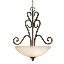 Torbellino 3 Light Pendant - Bowl, Cordoban Bronze, Remolino Glass (8106-3P CDB)