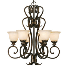 Torbellino 6 Light Chandelier In Cordoban Bronze W/ Remolino Glass (8106-6 CDB)