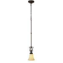 Torbellino 1 Light Mini Pendant, Cordoban Bronze, Remolino Glass (8106-M1L CDB)