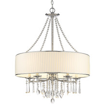 Echelon 5 Light Chandelier In Chrome W/ Bridal Veil Fabric Shade(s) (8981-5 BRI)