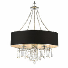 Echelon 5 Light Chandelier In Chrome With Tuxedo Fabric Shade(s) (8981-5 GRM)