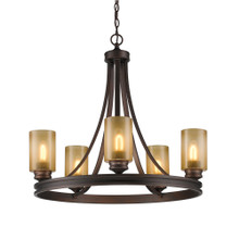 Hidalgo 5 Light Chandelier In Sovereign Bronze With Regal Glass (1051-5 SBZ)