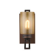 Hidalgo 1 Light Vanity In Sovereign Bronze With Regal Glass (1051-BA1 SBZ)