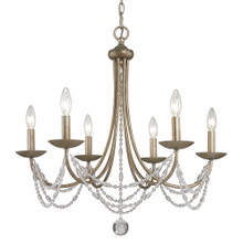 Mirabella 6 Light Chandelier In Golden Aura With Metal Candlesticks (7644-6 GA)