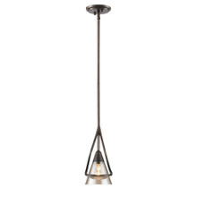 Olympia 1 Light Mini Pendant, Burnt Sienna W/ Baltic Amber Glass (1648-M1L BUS)