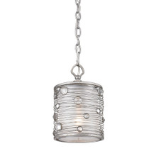 Joia 1 Lt Mini Pendant In Silver With Sterling Mist Fabric Shade (1993-M1L PS)