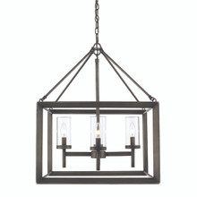 Smyth 4 Light Chandelier In Gunmetal Bronze With Clear Glass (2073-4 GMT)