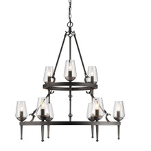 Marcellis 9 Light Chandelier In Dark Natural Iron With Clear Glass (1208-9 DNI)