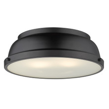 Duncan 2 Light Flush Mount In Matte Black (3602-14 BLK-BLK)