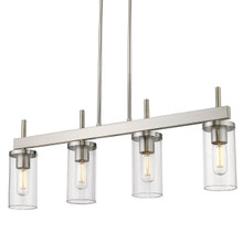 Winslett Linear Pendant in Pewter with Ribbed Clear Glass Shades (7011-LP PW-CLR)