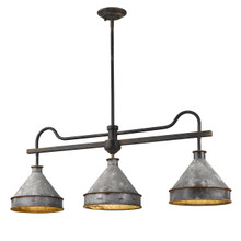 Jasper Linear Pendant in Antique Black Iron with Galvanized Steel (0877-LP ABI-GV)