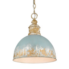 Alison 1 Light Pendant In Vintage Gold With Teal Steel Shade(s) (0809-M VG-TEAL)