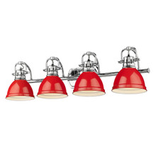 Duncan 4 Light Vanity In Chrome With Red Steel Shade(s) (3602-BA4 CH-RD)