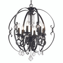 Ella 6 Light Chandelier In Matte Black (1323-6 BLK)