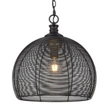 Calypso 1 Light Pendant In Matte Black With Matching Wire Shade(s) (6802-M BLK)