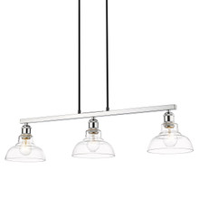Carver 3 Light Linear Pendant In Chrome With Clear Glass (0305-LP CH-CLR)