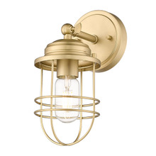 Seaport 1 Light Sconce In Champagne Bronze, Matching Metal Cage (9808-1W BCB)