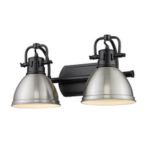 Duncan 2 Light Vanity In Matte Black With Pewter Shade(s) (3602-BA2 BLK-PW)